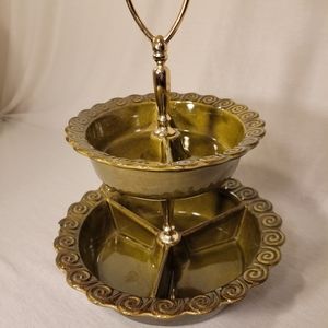 Antique Olive Serving Tree